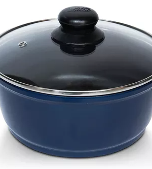 Caldero Marca Dkasa Antiadherente 28CM Cm Color Negro Y AZUL